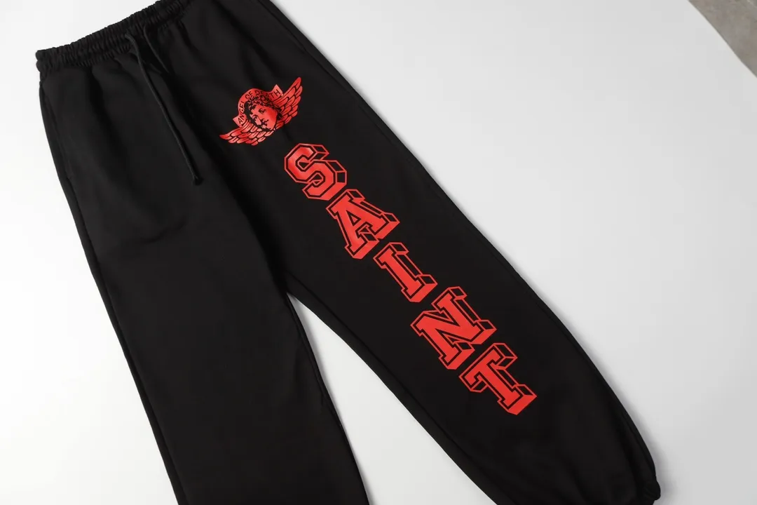 Saint Michael series of fashionable casual long sweatpants Style number: 243P190 Color: Black Size: S M L XL